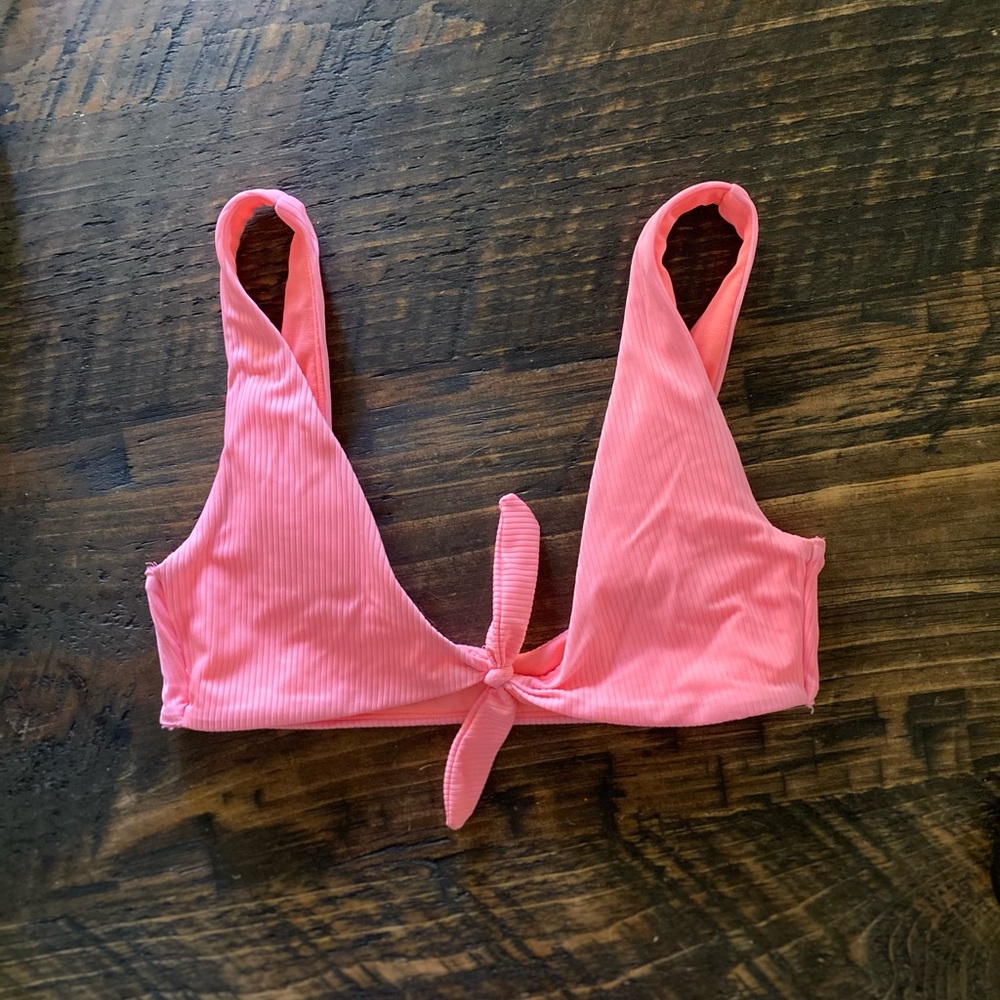 Juniors Bunny Tie Rib Bikini Top